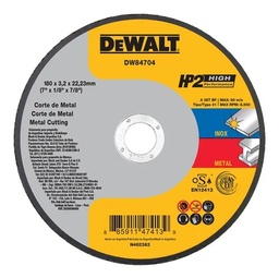 [DW84704] Disco Corte 7"x3,0 Ac. Inox./Metal Plano